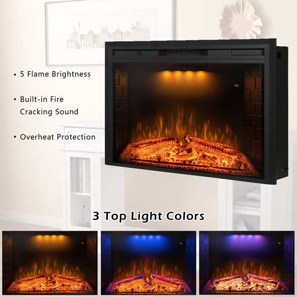 Canora Grey Ginney TV Stand for TVs up to 82" with Electric Fireplace